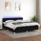 Preview: ARDEBO.de - Boxspringbett mit Matratze & LED Schwarz 160x200 cm Stoff