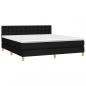 Preview: Boxspringbett mit Matratze & LED Schwarz 160x200 cm Stoff