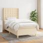 Preview: ARDEBO.de - Boxspringbett mit Matratze Creme 90x200 cm Stoff