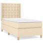 Preview: Boxspringbett mit Matratze Creme 90x200 cm Stoff