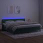 Preview: Boxspringbett mit Matratze & LED Dunkelgrün 200x200 cm Samt