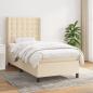 Preview: ARDEBO.de - Boxspringbett mit Matratze Creme 90x190 cm Stoff