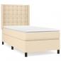 Preview: Boxspringbett mit Matratze Creme 90x190 cm Stoff