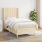 Preview: ARDEBO.de - Boxspringbett mit Matratze Creme 90x190 cm Stoff