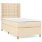 Preview: Boxspringbett mit Matratze Creme 90x190 cm Stoff