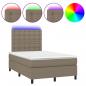 Preview: Boxspringbett mit Matratze & LED Taupe 120x200 cm Stoff