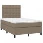 Preview: Boxspringbett mit Matratze & LED Taupe 120x200 cm Stoff