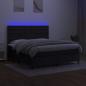 Preview: Boxspringbett mit Matratze & LED Schwarz 160x200 cm Stoff