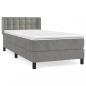 Preview: Boxspringbett mit Matratze Hellgrau 100x200 cm Samt