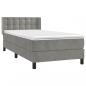 Preview: Boxspringbett mit Matratze Hellgrau 100x200 cm Samt