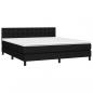 Preview: Boxspringbett mit Matratze & LED Schwarz 160x200 cm Stoff