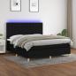 Preview: ARDEBO.de - Boxspringbett mit Matratze & LED Schwarz 160x200 cm Stoff