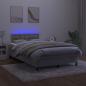 Preview: Boxspringbett mit Matratze & LED Hellgrau 120x200 cm Samt