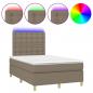 Preview: Boxspringbett mit Matratze & LED Taupe 120x200 cm Stoff