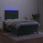 Preview: Boxspringbett mit Matratze & LED Dunkelgrün 120x200 cm Samt