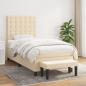 Preview: ARDEBO.de - Boxspringbett mit Matratze Creme 90x200 cm Stoff