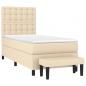 Preview: Boxspringbett mit Matratze Creme 90x200 cm Stoff