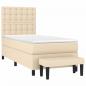 Preview: Boxspringbett mit Matratze Creme 90x190 cm Stoff