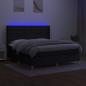 Preview: Boxspringbett mit Matratze & LED Schwarz 160x200 cm Stoff