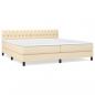 Preview: Boxspringbett mit Matratze Creme 200x200 cm Stoff