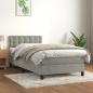 Preview: ARDEBO.de - Boxspringbett mit Matratze Hellgrau 100x200 cm Samt