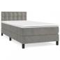 Preview: Boxspringbett mit Matratze Hellgrau 100x200 cm Samt