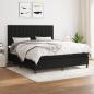 Preview: ARDEBO.de - Boxspringbett mit Matratze Schwarz 160x200 cm Stoff 