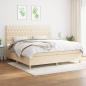 Preview: ARDEBO.de - Boxspringbett mit Matratze Creme 200x200 cm Stoff