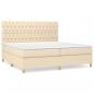 Preview: Boxspringbett mit Matratze Creme 200x200 cm Stoff