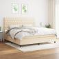 Preview: ARDEBO.de - Boxspringbett mit Matratze Creme 200x200 cm Stoff