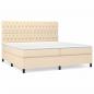 Preview: Boxspringbett mit Matratze Creme 200x200 cm Stoff