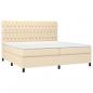 Preview: Boxspringbett mit Matratze Creme 200x200 cm Stoff