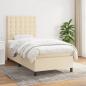 Preview: ARDEBO.de - Boxspringbett mit Matratze Creme 90x200 cm Stoff