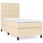 Preview: Boxspringbett mit Matratze Creme 90x190 cm Stoff