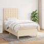 Preview: ARDEBO.de - Boxspringbett mit Matratze Creme 90x200 cm Stoff