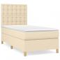 Preview: Boxspringbett mit Matratze Creme 90x200 cm Stoff