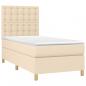 Preview: Boxspringbett mit Matratze Creme 90x190 cm Stoff