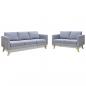 Preview: ARDEBO.de - Sofa Set 2-Sitzer und 3-Sitzer Stoff Hellgrau 