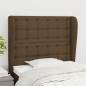 Preview: ARDEBO.de - Kopfteil mit Ohren Dunkelbraun 103x23x118/128 cm Stoff