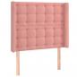 Preview: Kopfteil mit Ohren Rosa 93x16x118/128 cm Samt