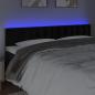 Preview: LED Kopfteil Schwarz 180x5x78/88 cm Samt