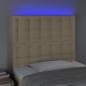 Preview: LED Kopfteil Creme 80x5x118/128 cm Stoff