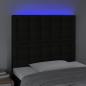 Preview: LED Kopfteil Schwarz 100x5x118/128 cm Stoff