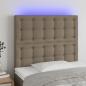 Preview: ARDEBO.de - LED Kopfteil Taupe 80x5x118/128 cm Stoff