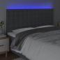 Preview: LED Kopfteil Dunkelgrau 200x5x118/128 cm Stoff