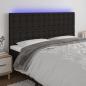 Preview: ARDEBO.de - LED Kopfteil Schwarz 200x5x118/128 cm Stoff