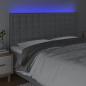 Preview: LED Kopfteil Hellgrau 200x5x118/128 cm Stoff