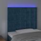 Preview: LED Kopfteil Dunkelblau 90x5x118/128 cm Samt