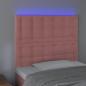 Preview: LED Kopfteil Rosa 90x5x118/128 cm Samt