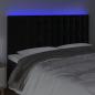 Preview: LED Kopfteil Schwarz 180x5x118/128 cm Samt